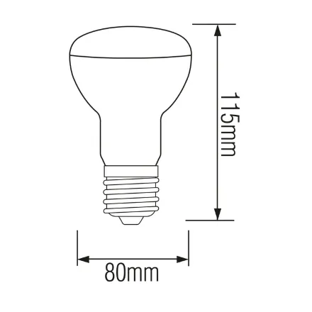 Світлодіодна лампа REFLED-12 12W E27 4200К R80