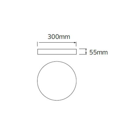Світильник накладний HAZEL-24 3CCT чорний