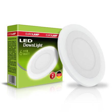 Світильник стельовий EUROLAMP LED Downlight(white) 6W 420 Lm 4000K круглий