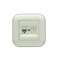Розетка комп'ютерна (CAT6) LOFT біла+сіра