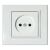 Розетка одинарна без заземлення біла MINA