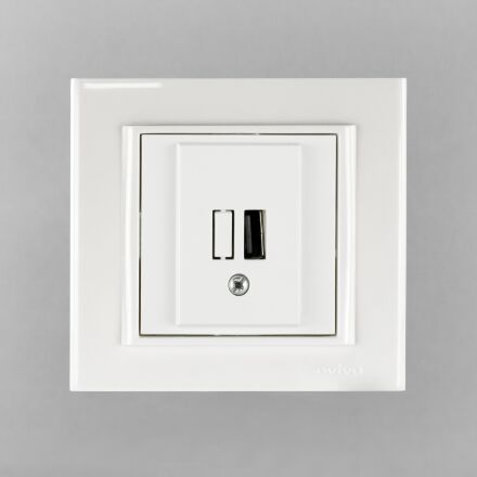 Розетка 1-USB  Mina біла