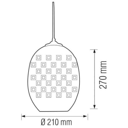 Світильник підвісний SPECTRUM Е27 3D-ефект овальний хром