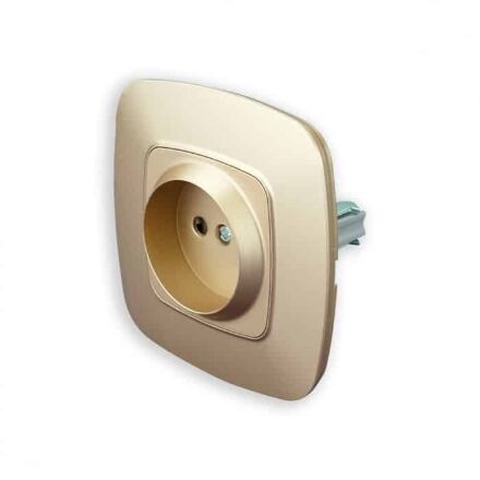 Розетка одинарна без заземлення золото ELA