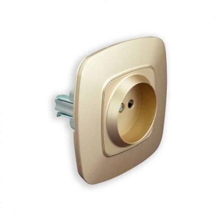 Розетка одинарна без заземлення золото ELA