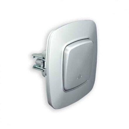 Вимикач 1-клавішний з підсвіткою срібло ELA