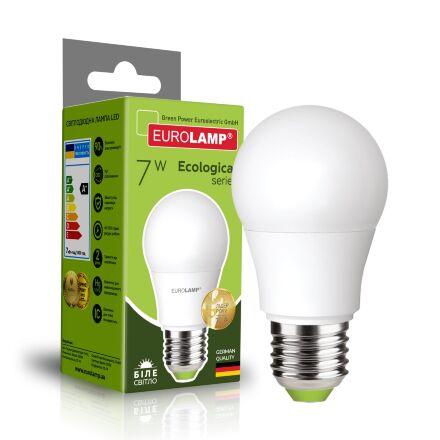 Світлодіодна лампа EUROLAMP LED А50 7W E27 4000K 220V