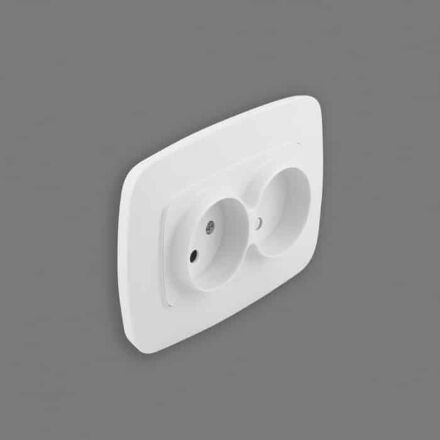 Розетка подвійна без заземлення біла ELA