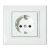 Розетка одинарна з заземленням біла MINA