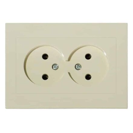 Розетка подвійна без заземлення кремова GRANO