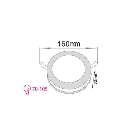 Світлодіодний світильник врізний PAULA-18 3CCT 18W