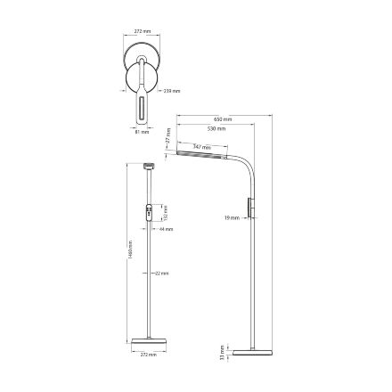 Світлодіодний торшер ALBA 15W білий