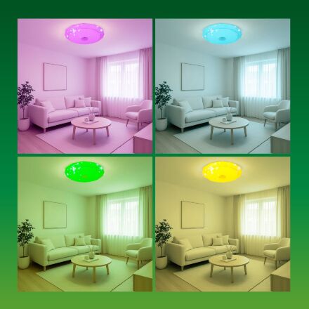 Світильник стельовий RGB люстра з динаміком Bluetooth колонкою, пульт керування ДУ Eurolamp LED Smart light 72W 3000K-6500K