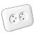 Розетка подвійна без заземлення LOFT білий+сірий