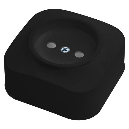 Розетка одинарна без заземлення чорна EVA