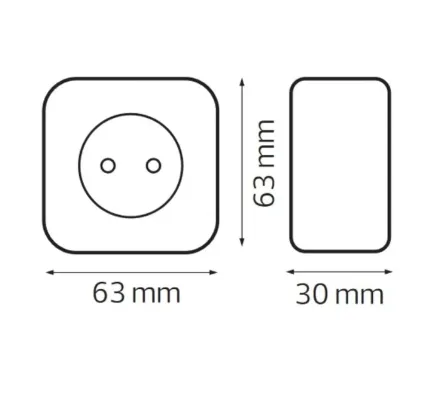 Розетка одинарна без заземлення чорна EVA