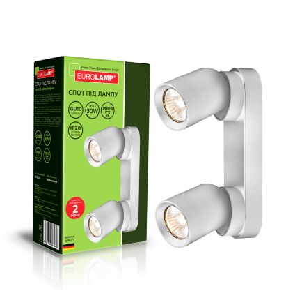 Спотовий світильник EUROLAMP LH new 2х30Вт GU10 білий метал