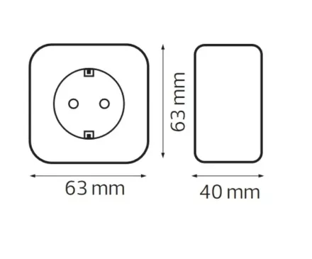 Розетка одинарна з заземленням чорна EVA