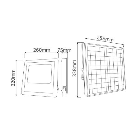 Прожектор світлодіодний з сонячною панеллю TIGER-100 100W 6400K
