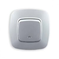 Вимикач 1-клавішний з підсвіткою срібло ELA