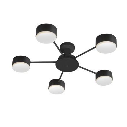 Люстра стельова Eurolamp Iron Glow 5xGX70 чорна