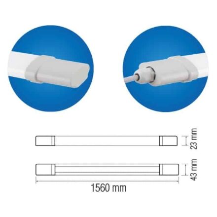 Світлодіодний світильник вологозахищений IRMAK-45 45W 6400K