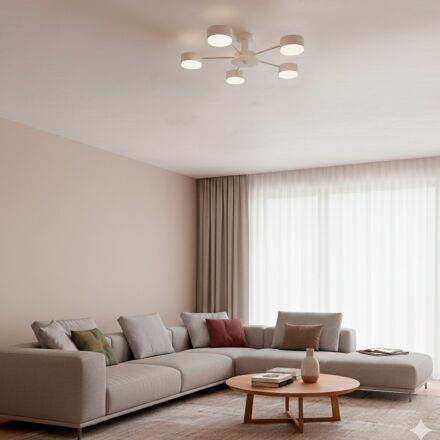 Люстра стельова Eurolamp Iron Glow 5xGX70 біла