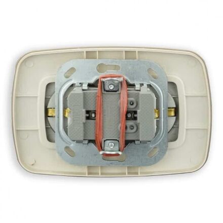 Розетка подвійна з заземленням чорний-золото ELA