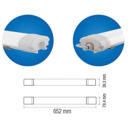 Світлодіодний світильник вологозахищений NEHIR-18 18W 6400К