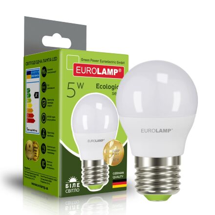 Світлодіодна лампа EUROLAMP LED G45 5W E27 4000K 220V