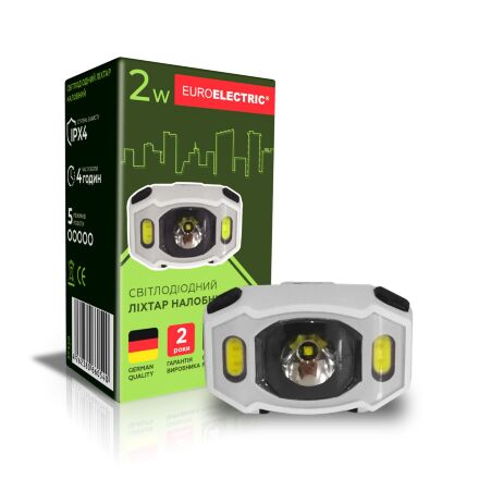 Світлодіодний ліхтар налобний Euroelectric 2W 6500K (2 х AA)