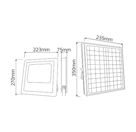 Прожектор світлодіодний з сонячною панеллю TIGER-60 60W 6400K