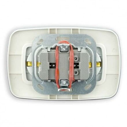 Розетка подвійна з заземленням срібло ELA