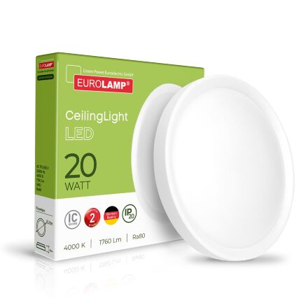 EUROLAMP LED Світильник круглий накладний Easy click 20W 4000K