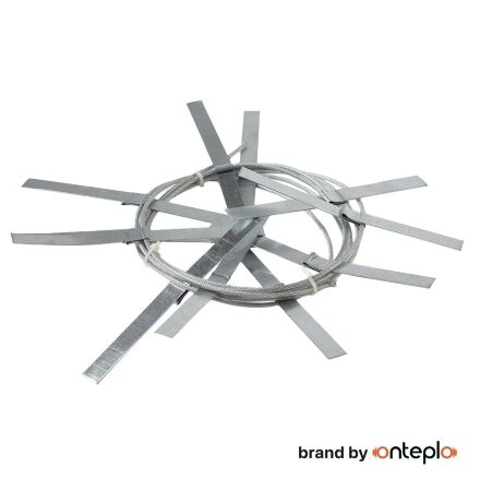 Універсальне кріплення для монтажу нагрівального кабеля у водостоках та лотках: трос у пластиковій оболонці + оцинковані пластини (косичка), 1 м