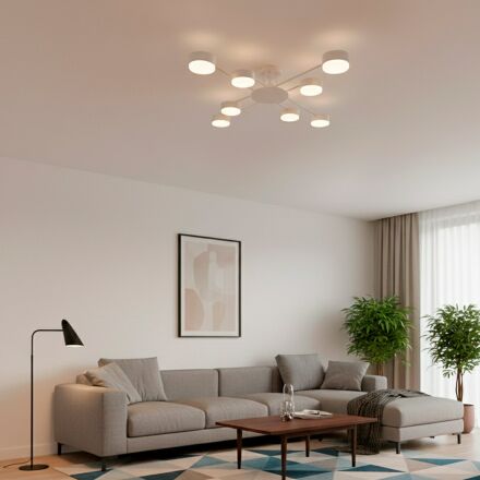 Люстра стельова Iron Glow 8xGX70 біла