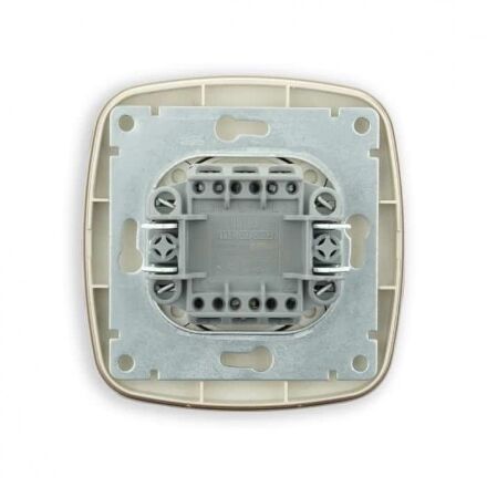 Вимикач 2-клавішний чорний-золото ELA