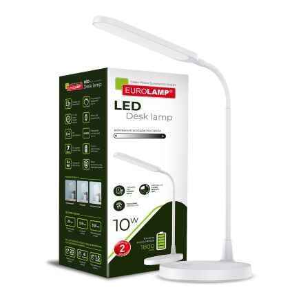 Настільна лампа з акумулятором EUROLAMP LED 10W 350lm 4000K 1800mAh білий