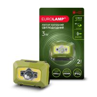 Світлодіодний ліхтар налобний Eurolamp 3W COB Red Light 3 х ААА зелений