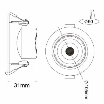 Світлодіодний світильник NORA-9 9W 6400К