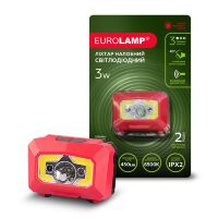 Світлодіодний ліхтар налобний Eurolamp 3W COB Red Light 3 х ААА червоний