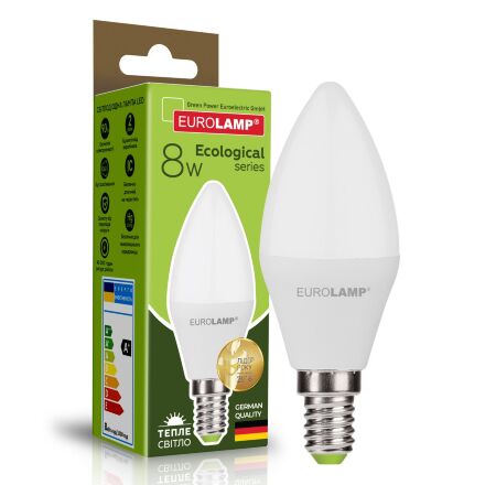 Світлодіодна лампа EUROLAMP LED CL 8W E14 3000K 220V