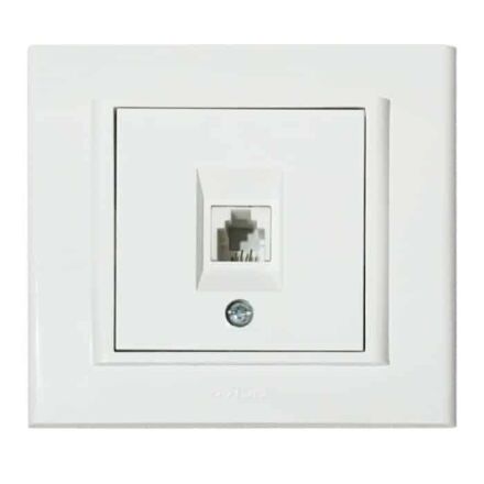 Розетка телефонна біла MINA