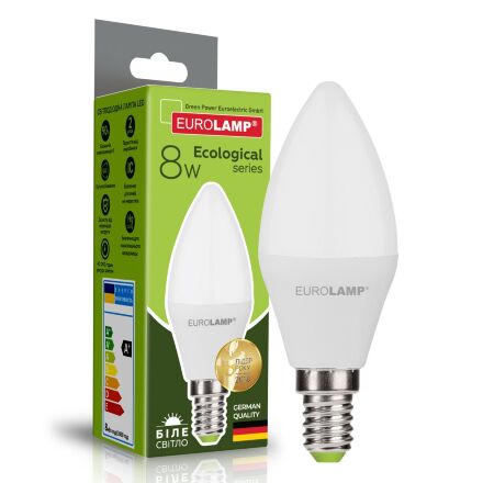 Світлодіодна лампа EUROLAMP LED CL 8W E14 4000K 220V