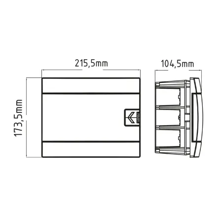 Щиток внутрішній 8 авт. чорний