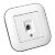 Розетка телефонна LOFT білий+сірий