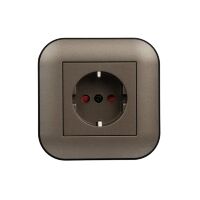 Розетка з заз. та шторками  LOFT мока+чорна