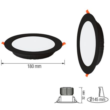 Світлодіодний світильник врізний ALEXA-24 24W 7000К