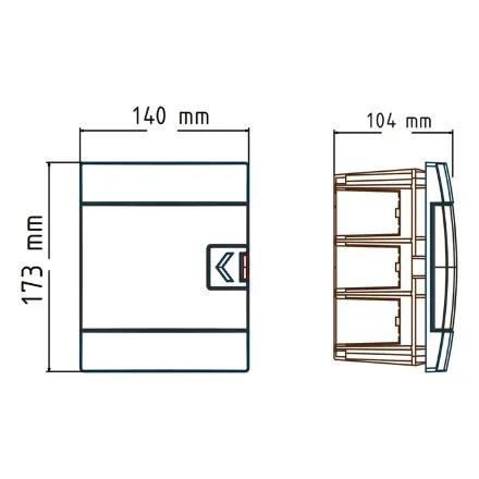 Щиток внутрішній 4 авт. чорний