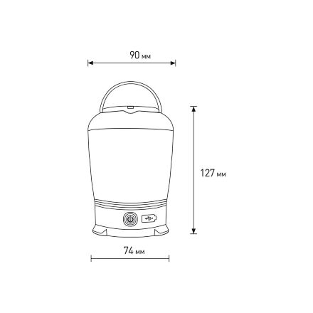 Світлодіодний Eurolamp ліхтар портативний 13W Micro-USB зелений